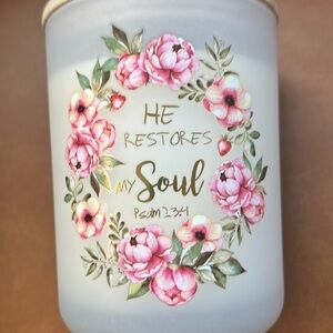 Psalm 23:4 Bible Verse Floral Scented 2-wick Candle